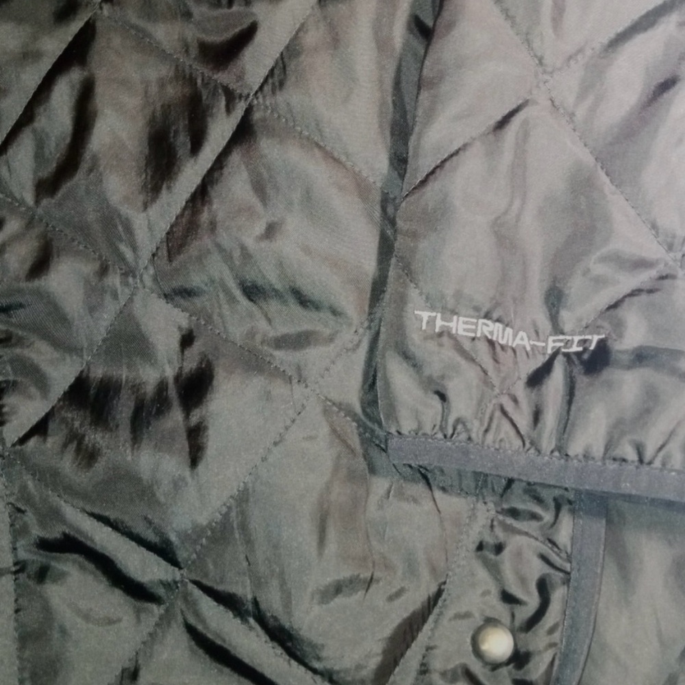 Youth Nike Black Quilted Jacket with White Logo - Picture 3 of 13